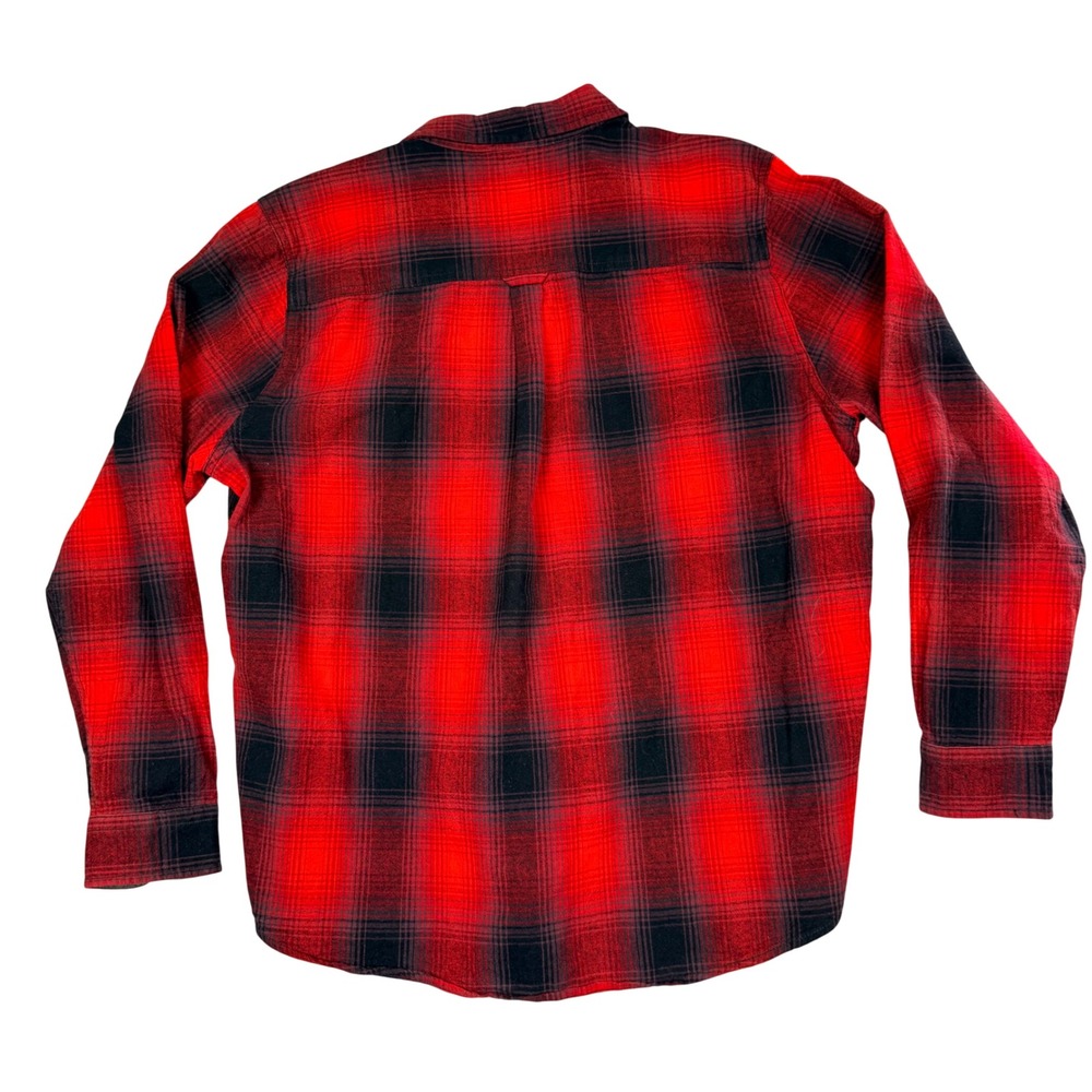 Woolrich Mens XXL Red Black Buffalo Plaid Flannel Long Sleeve Button Down Shirt - Picture 2 of 6